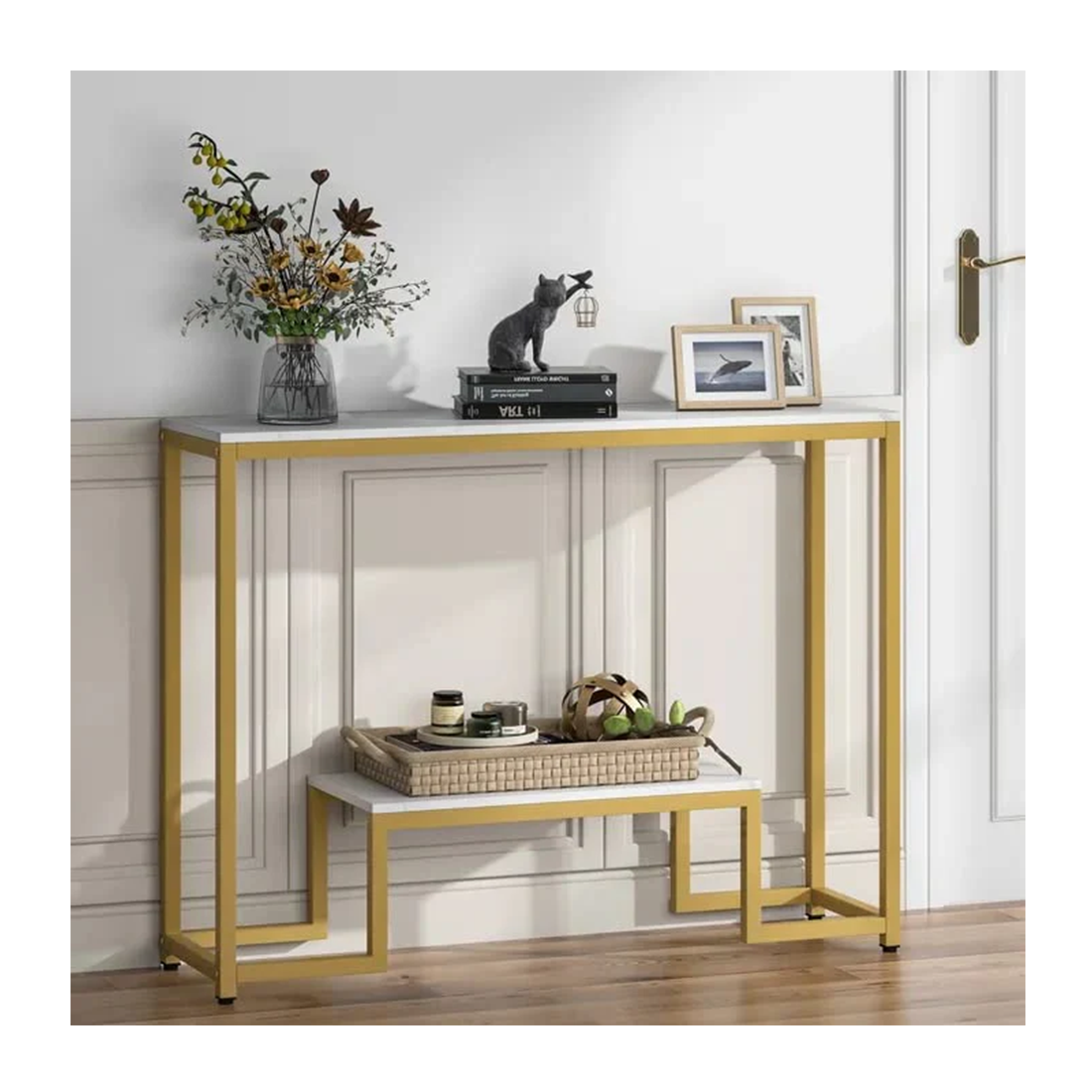 acex-exports-Two-Tier-White-Marble-Gold-Console-Table1