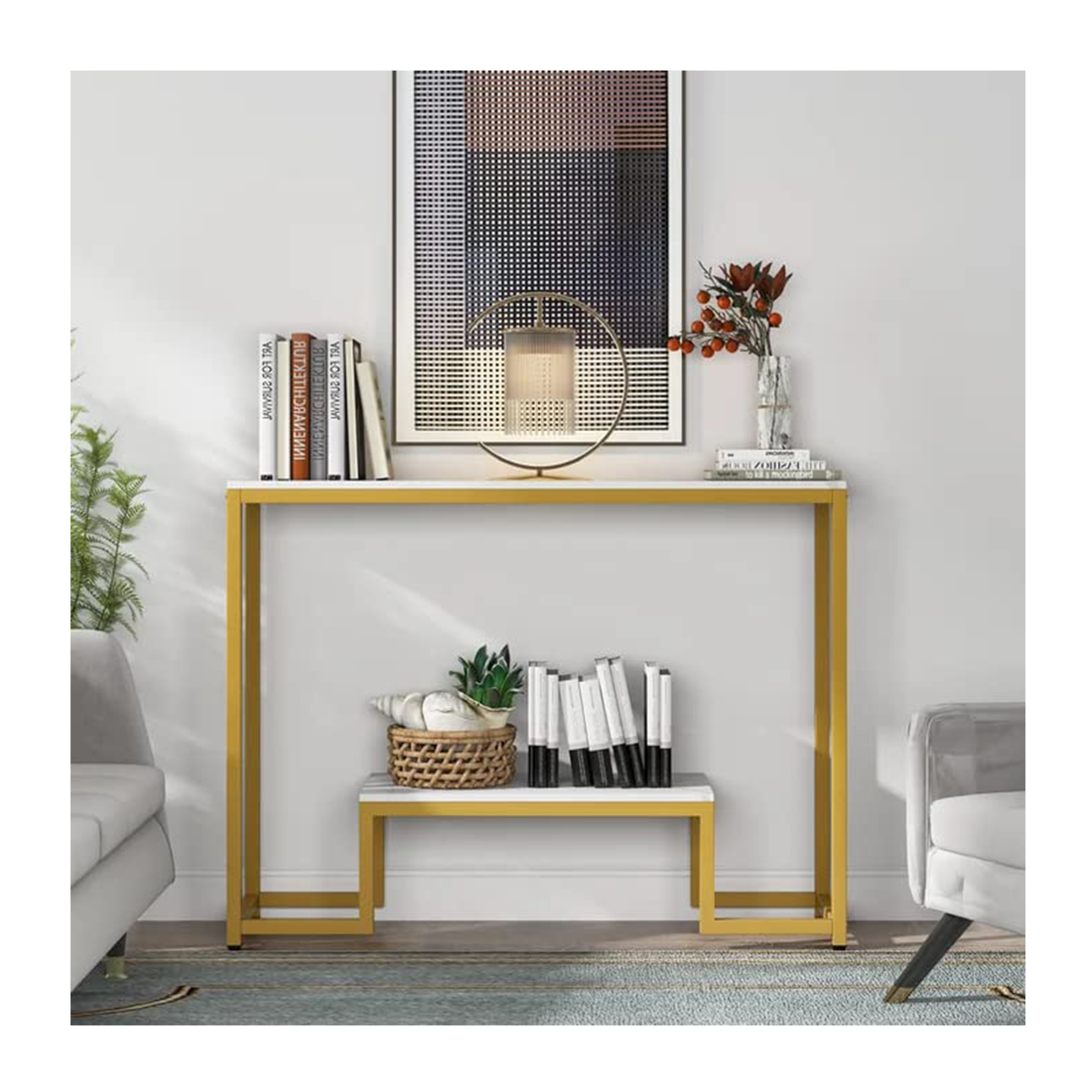 acex-exports-Two-Tier-White-Marble-Gold-Console-Table1
