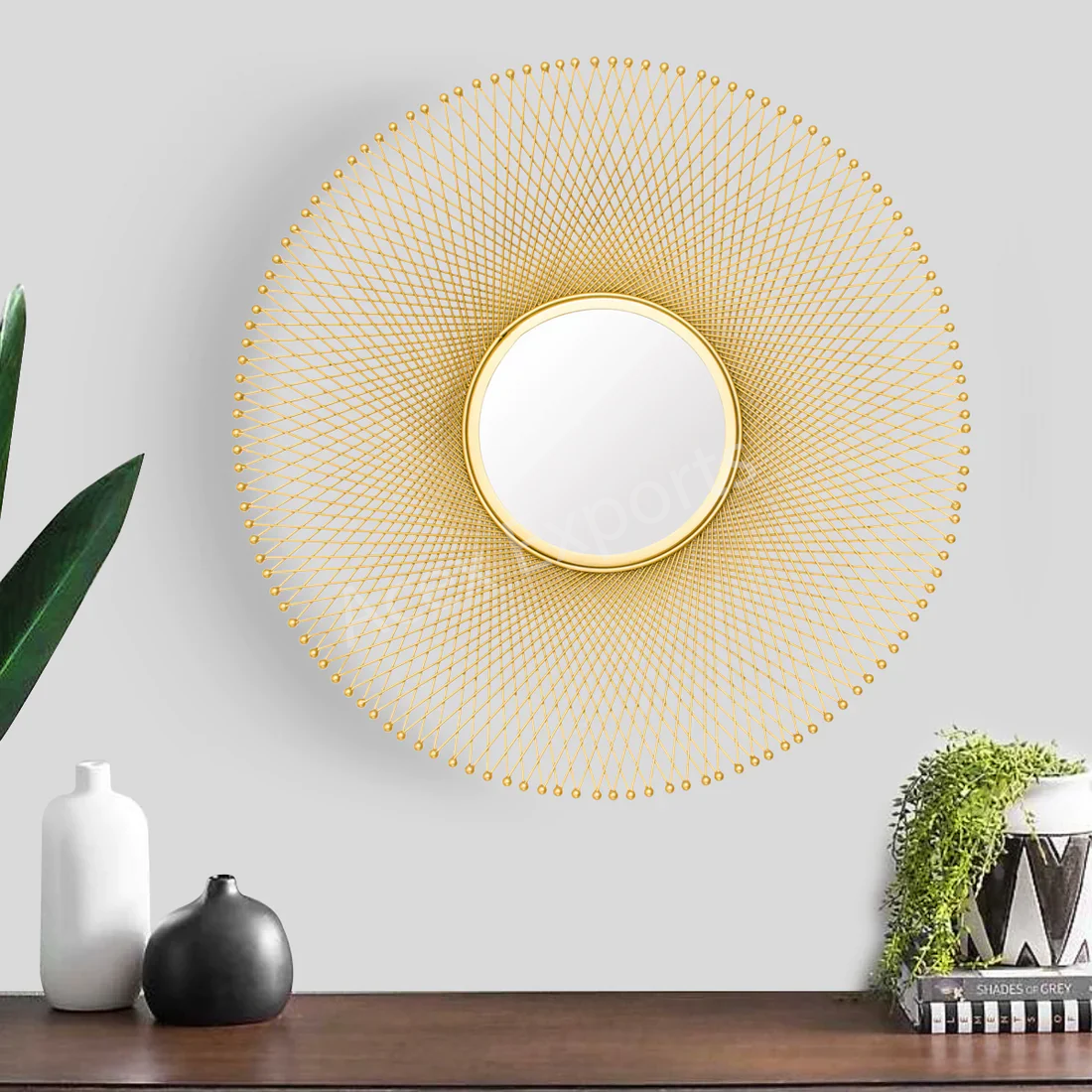 Lattice Round Mirror
