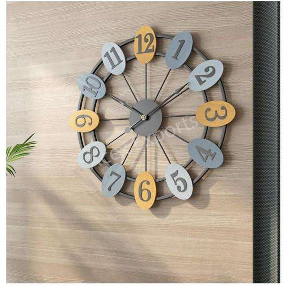 acex-exports-Big-Encarved-Numbering-Metal-Wall-Clock