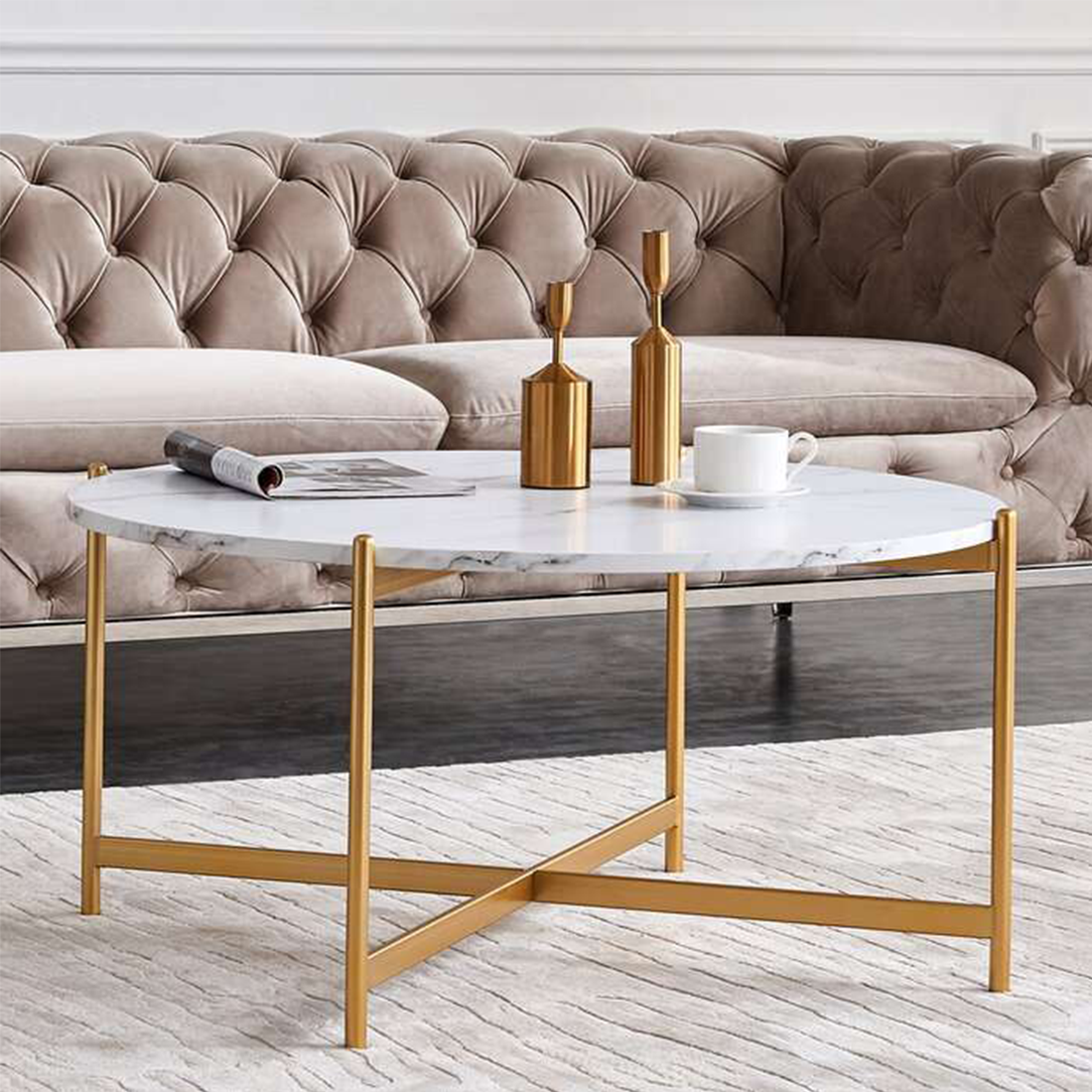 Cross Leg Coffee Table Gold
