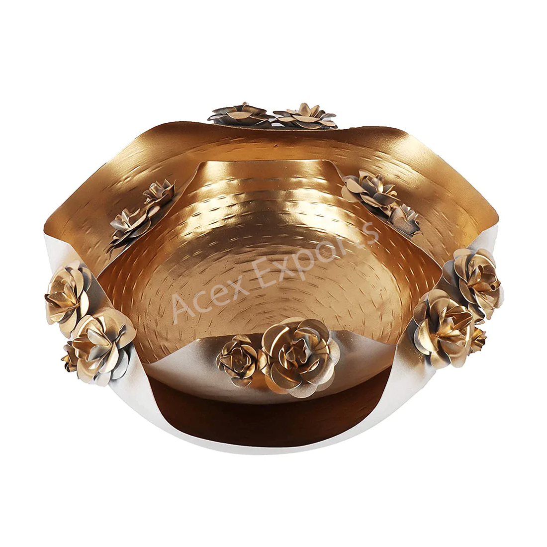 Designer White & Gold Fancy Urli Bowl Set Of 2 - Image 2