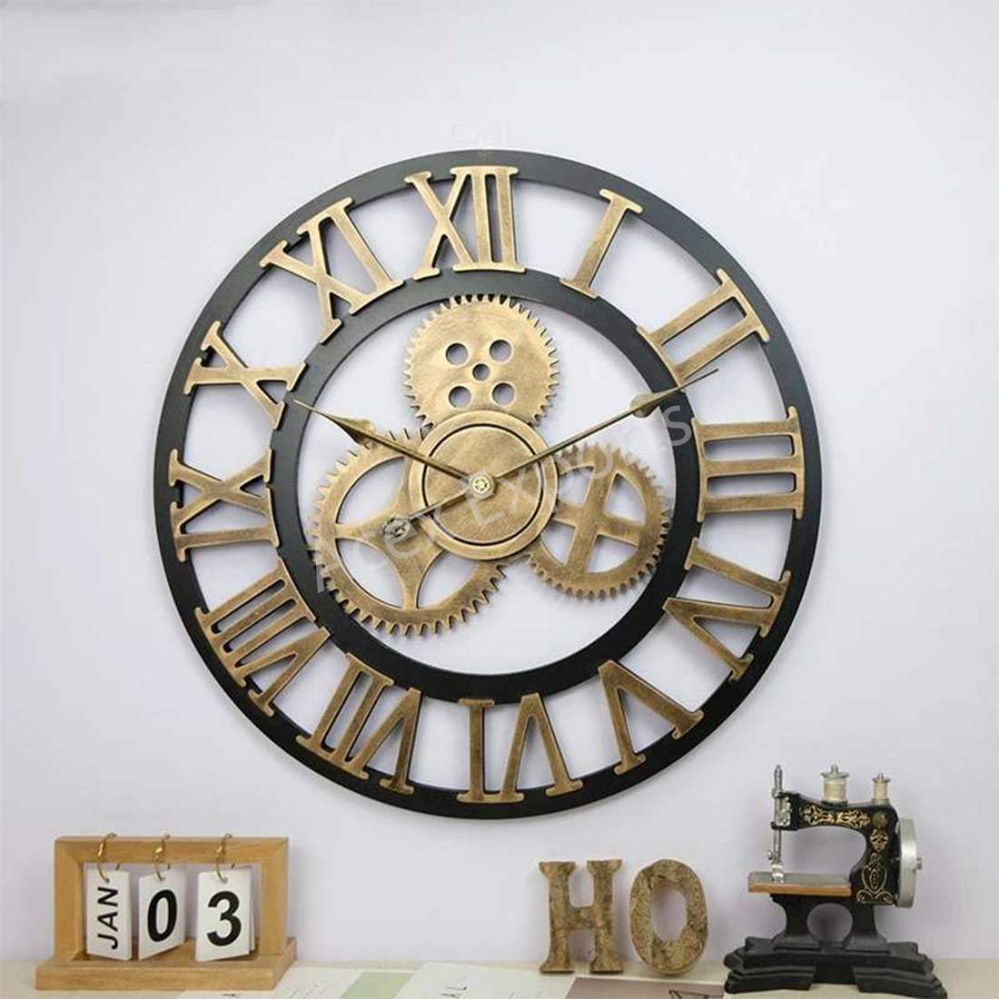 Gear Style and Roman Number Wall Clock - Image 2