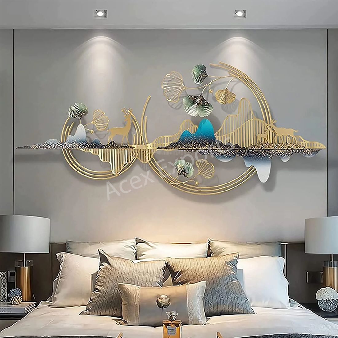 acex-exports-Gingko-Leaf-Metal-Wall-Art