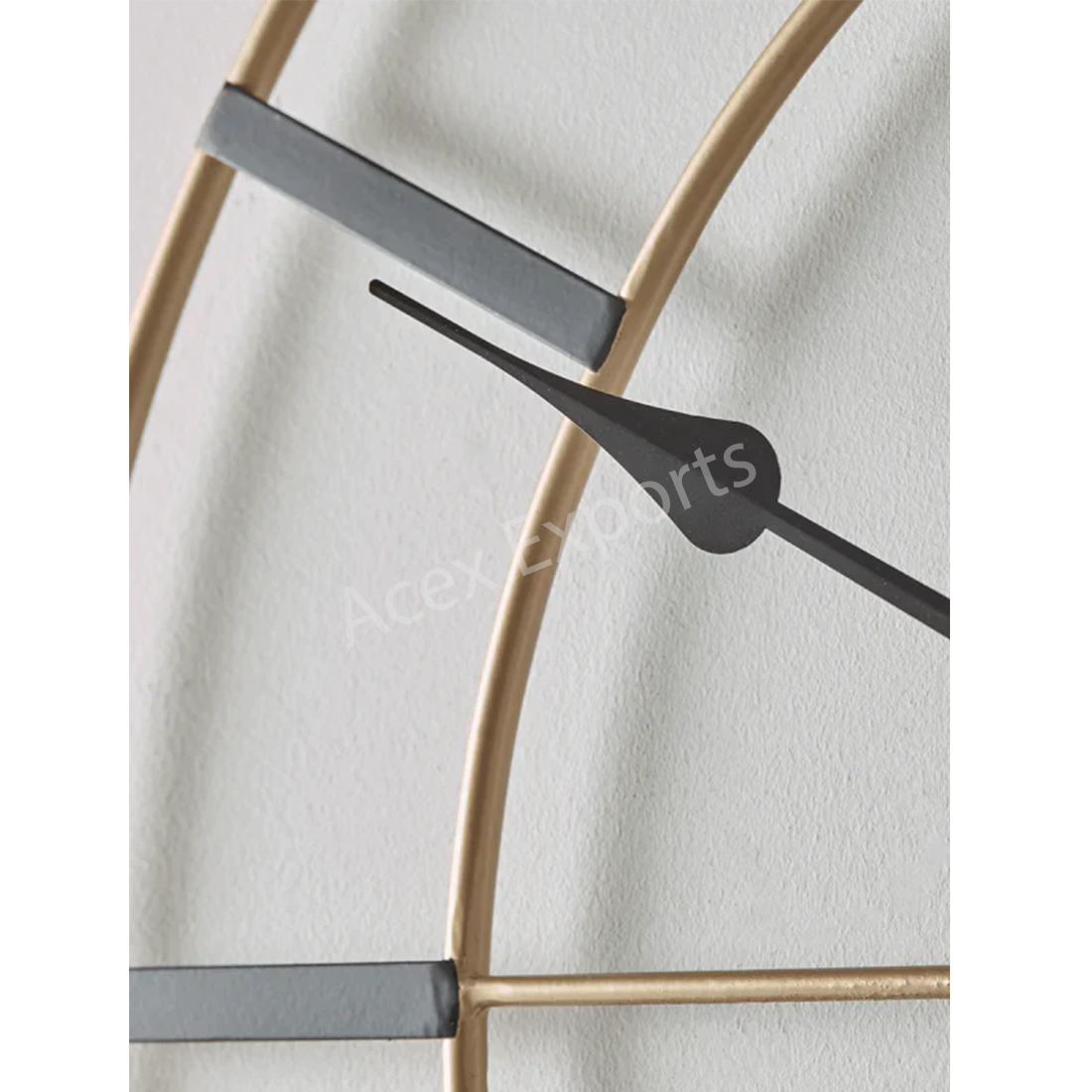 Gold & Black Designer Metal Wall Clock - Image 3
