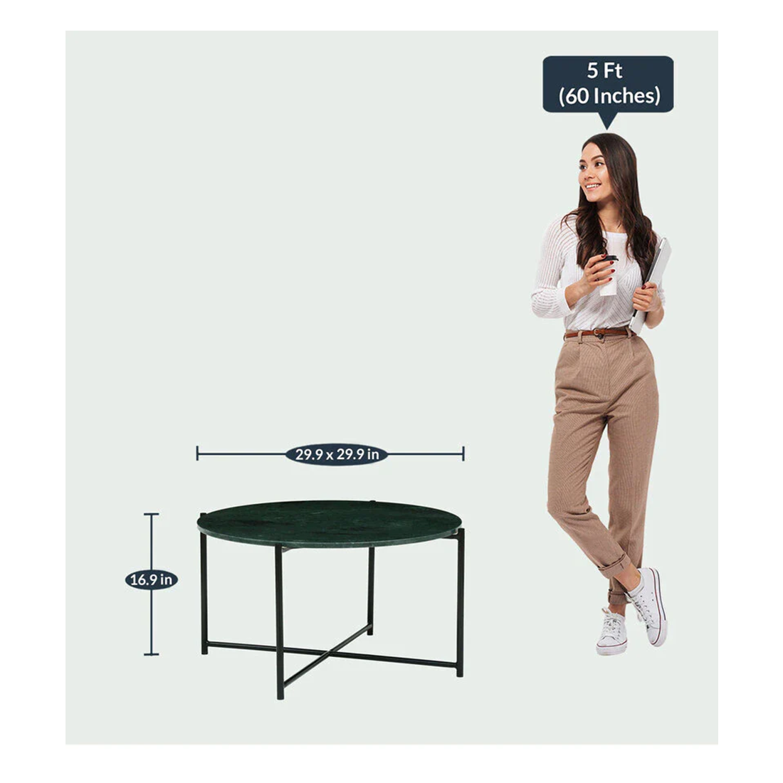 Metal Coffee Table In Green Colour - Image 3