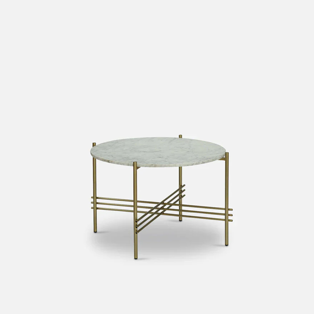 Metal Coffee Table With Marble Top In Gold Colour