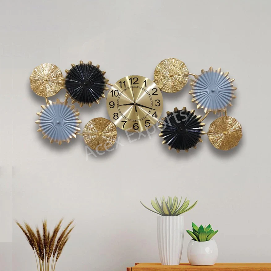 Metal Decorative Horizontal Wall Clock