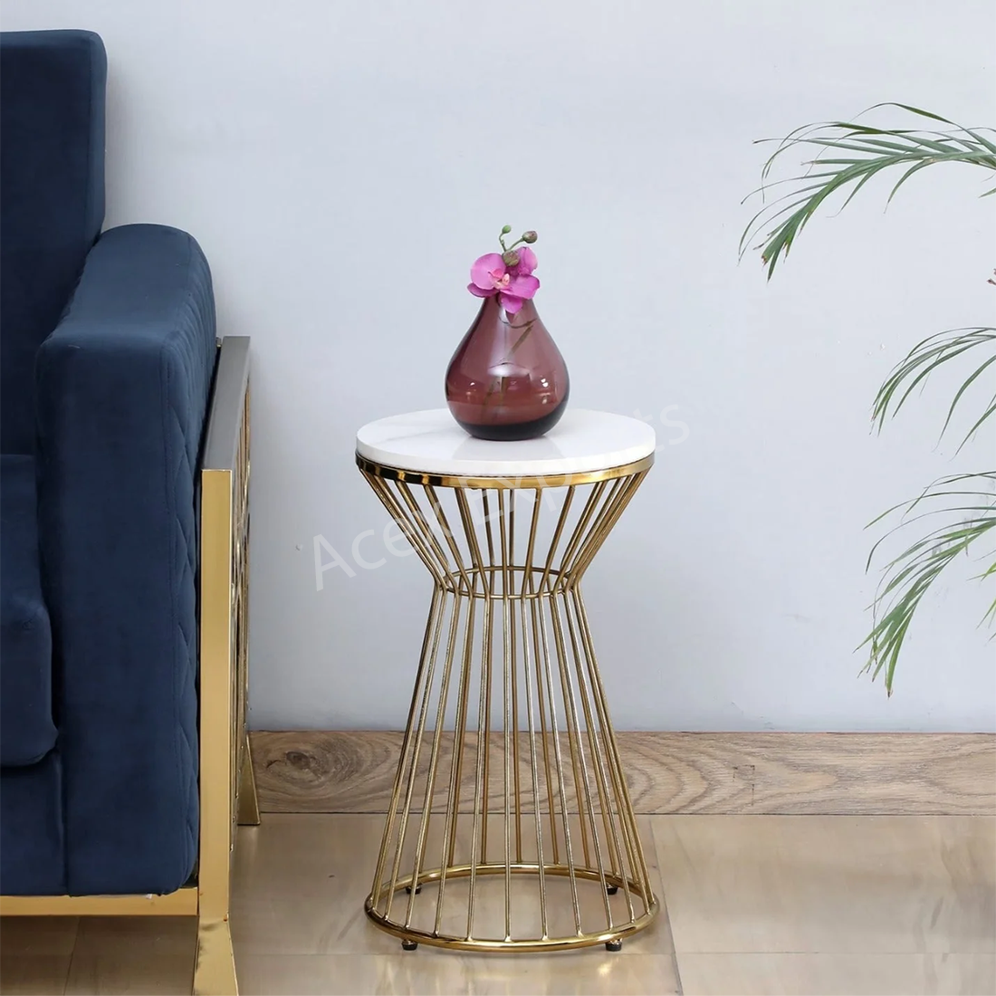 Metal End Table In White Colour