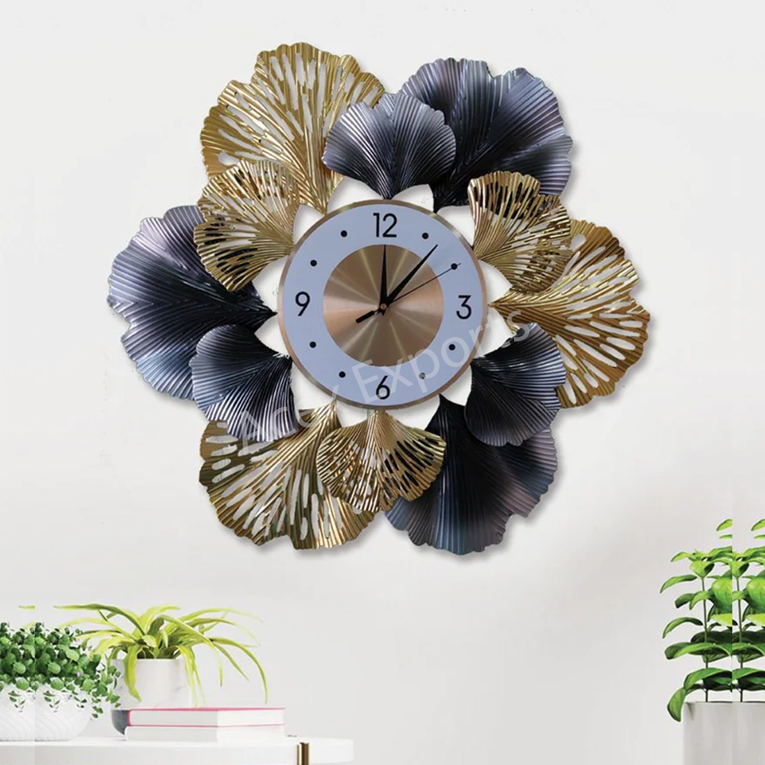 Metal Floral Wall Clock