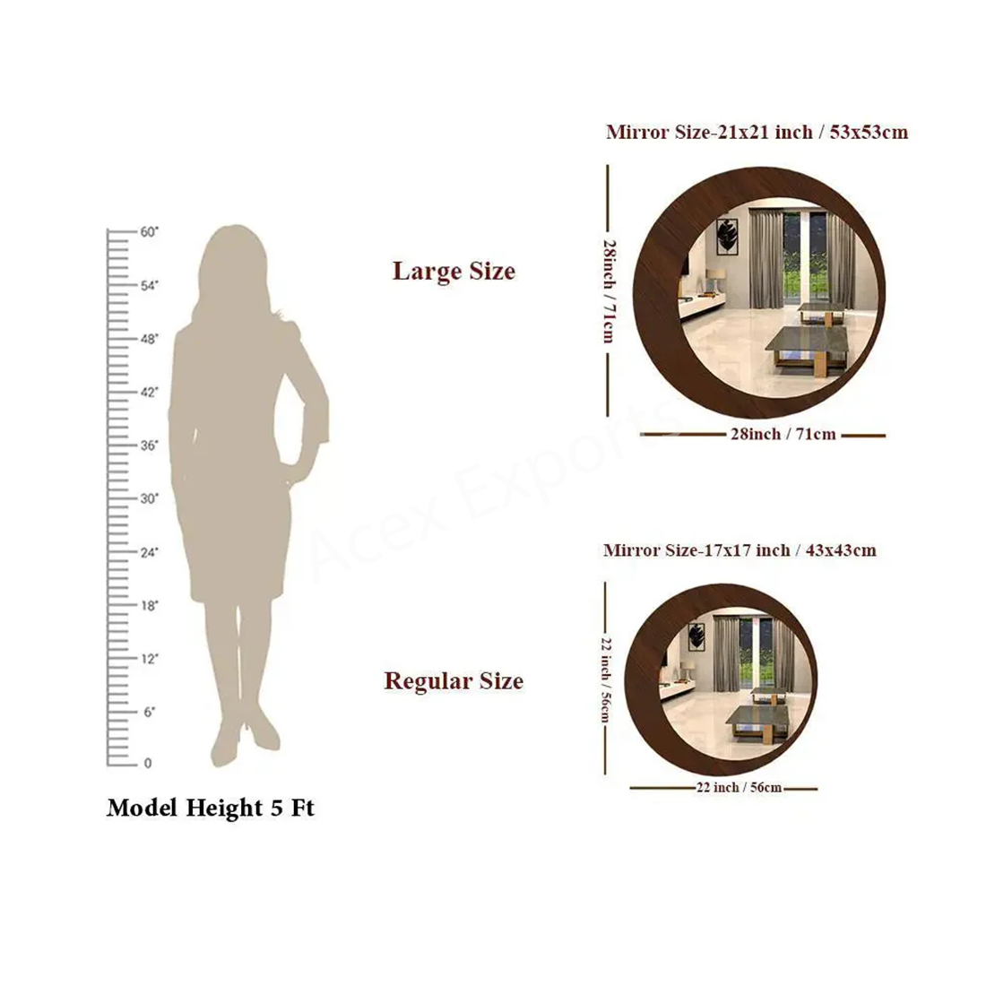 Minimalistic Round Wooden Wall Mirror - Image 4