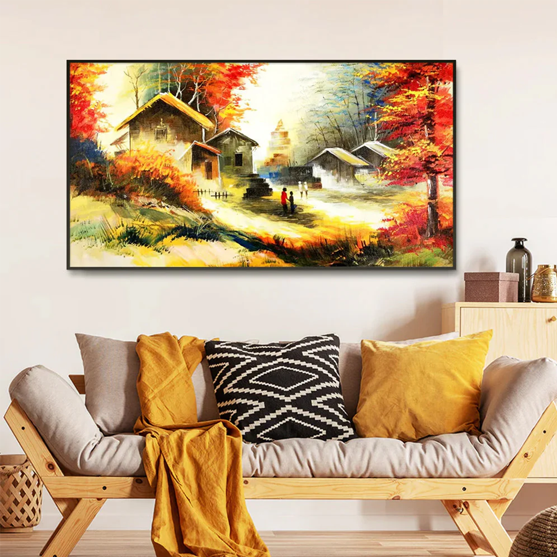 acex-exports-Outhouse-In-Forest-Scenery-Canvas-Painting2