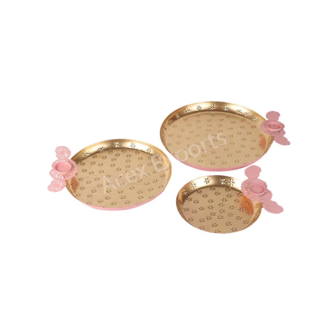 Pink Glass Urli Bowl Set of 3 - Image 2