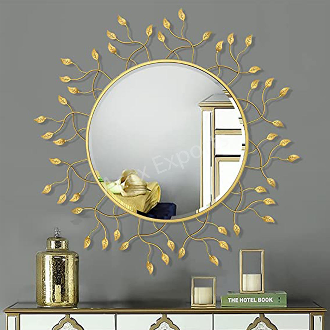 Wall Mirror with Leaves