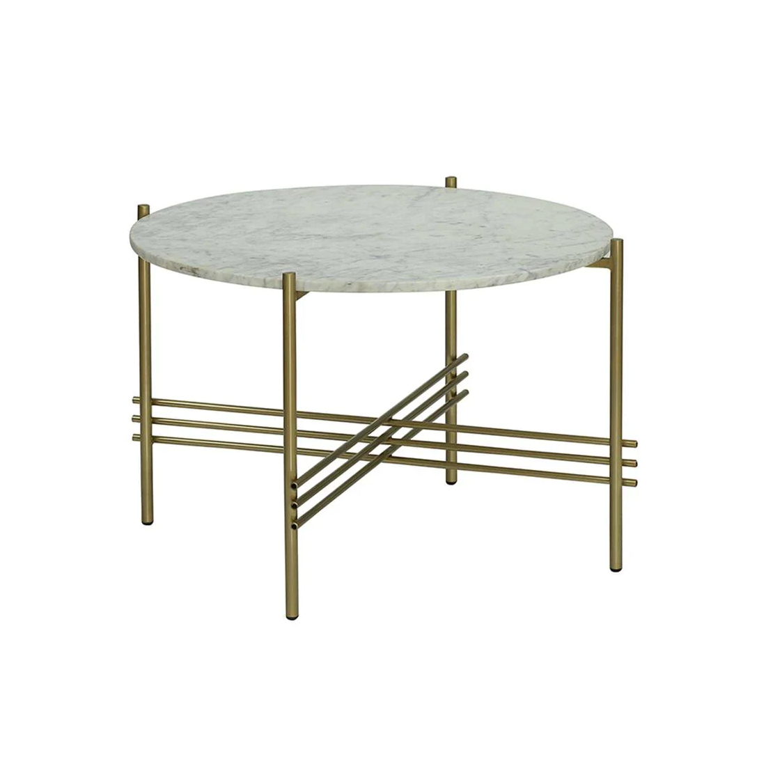 White Marble Round Metallic Stand Coffee Tables - Image 4