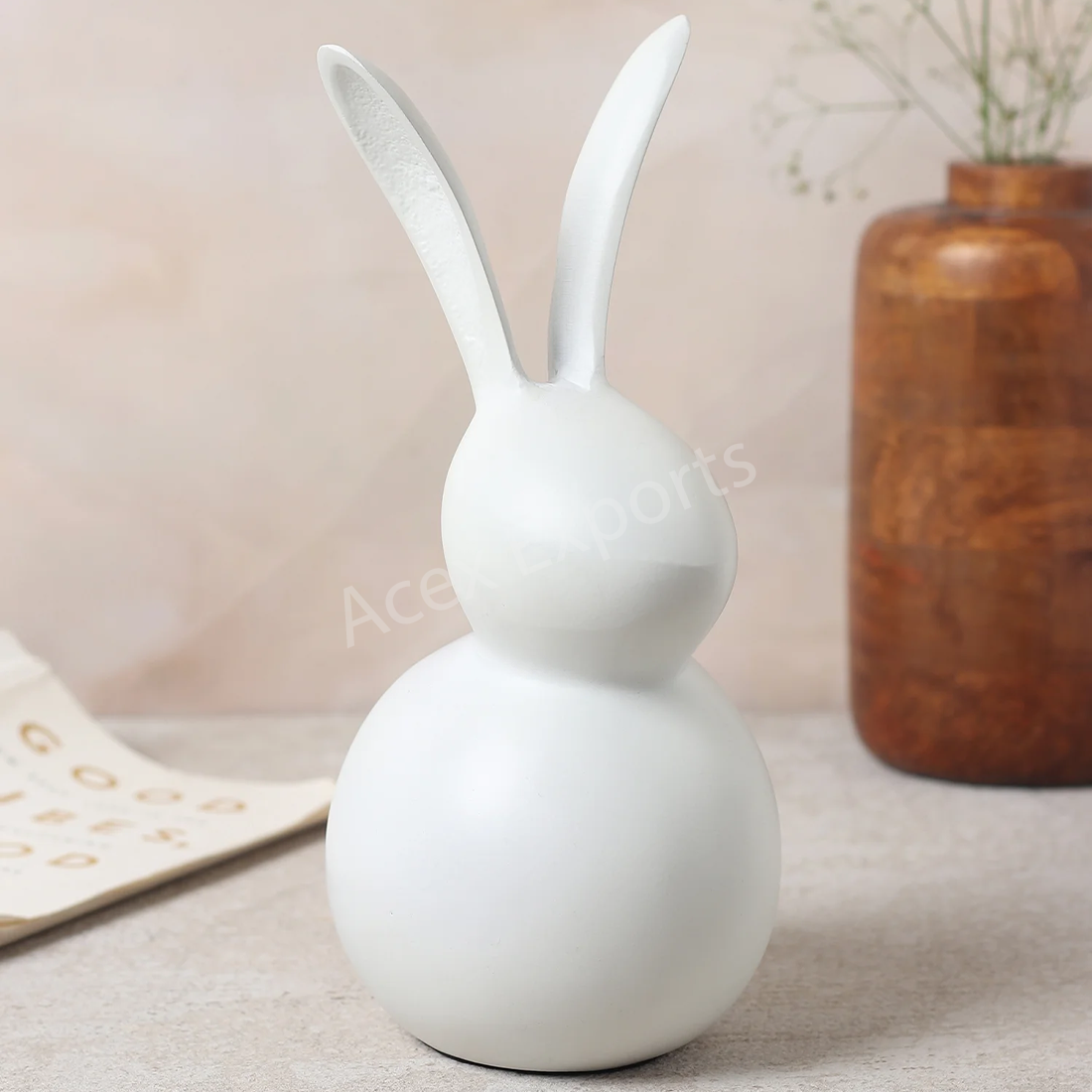 Abstract Hare Sculpture white