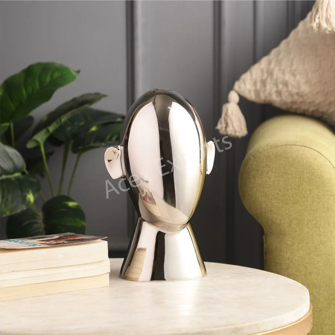 Abstract Head Decorative Silver