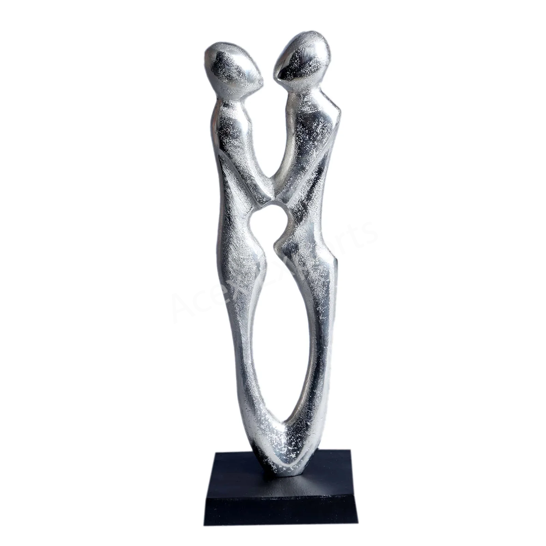 Aluminum In Silver Couple Statue - Image 2