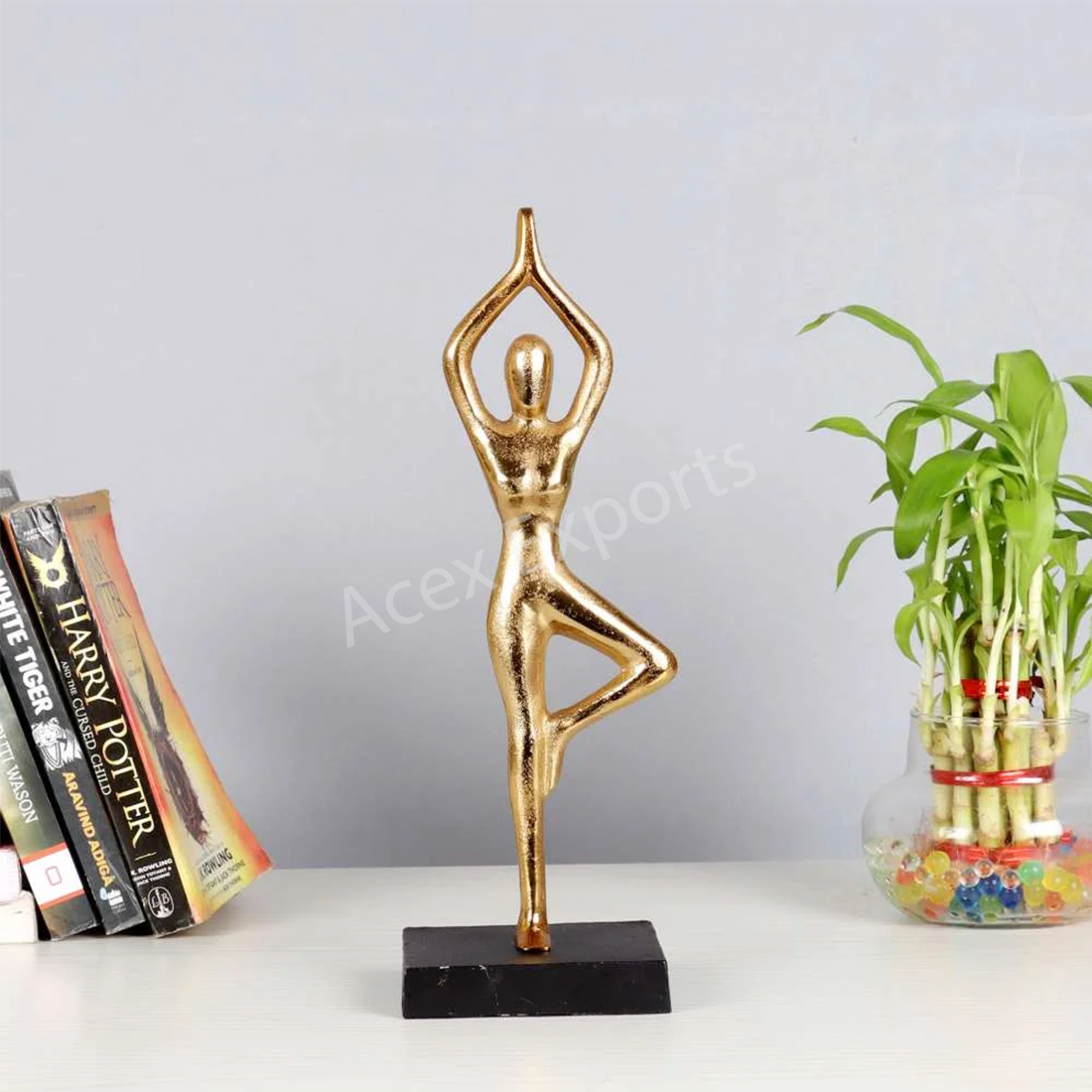 Aluminum Yoga Lady In Gold
