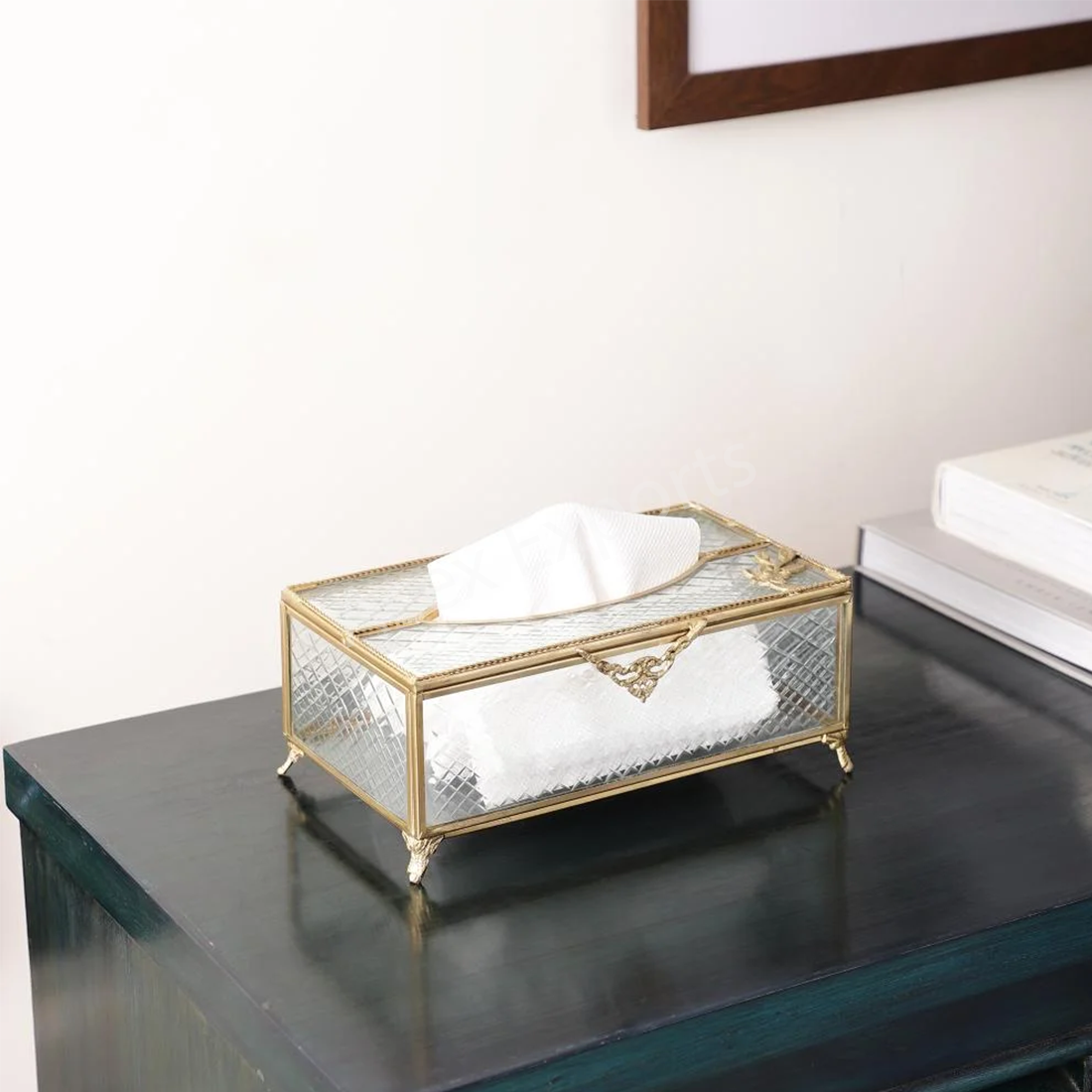 Diamond Cut Crystal Tissue Box