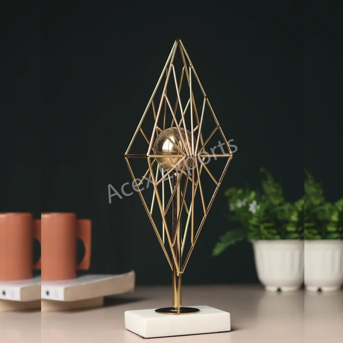 Diamond Prism Decor in Gold