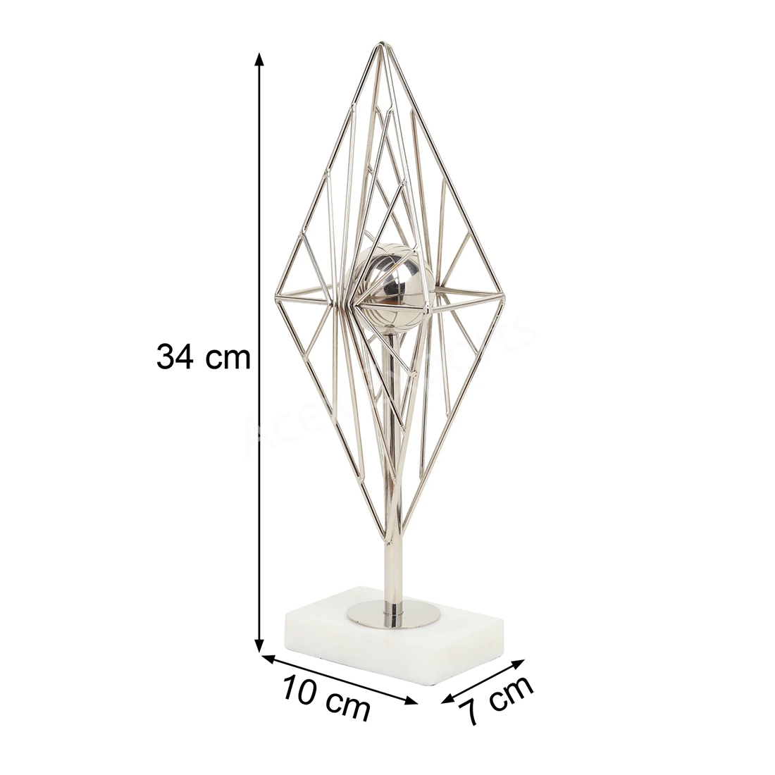 Diamond Prism Decor in Silver - Image 2