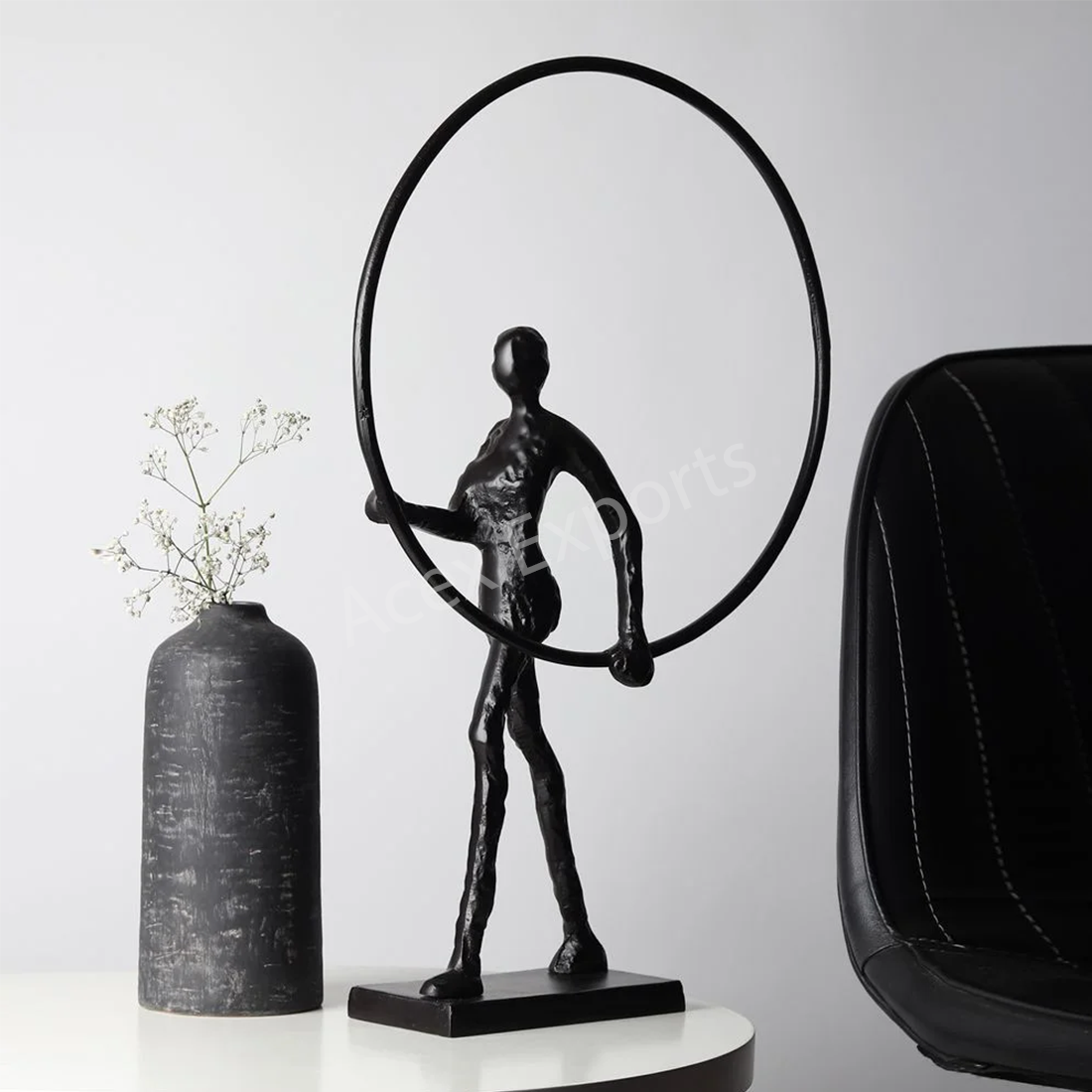 Enigmatic Embrace Sculpture Black