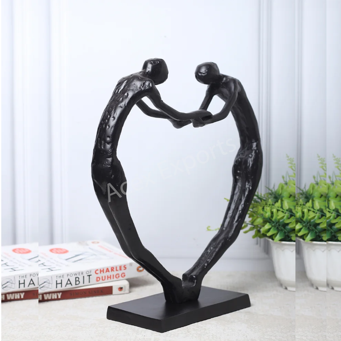 Heartfelt Harmony Sculpture in Black