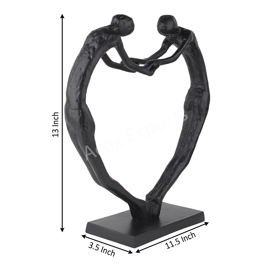 Heartfelt Harmony Sculpture in Black - Image 2