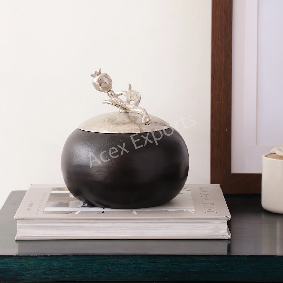 Metal Trinket Box in Silver Black