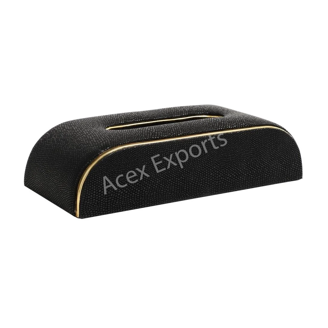 Sleek Slant Leather Napkin Box black - Image 2