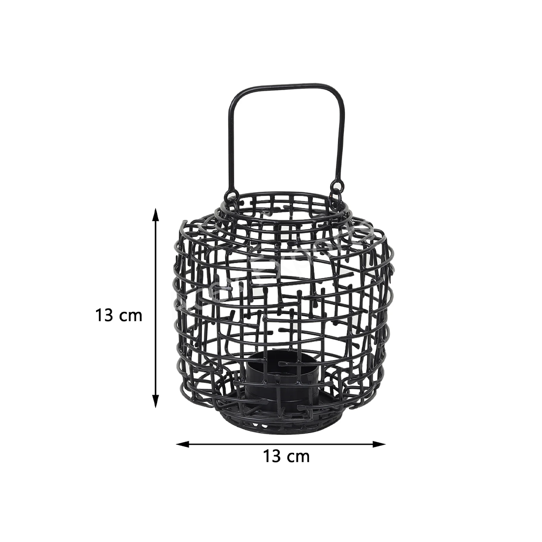 Basketweave Black Tea Light Holder - Image 3