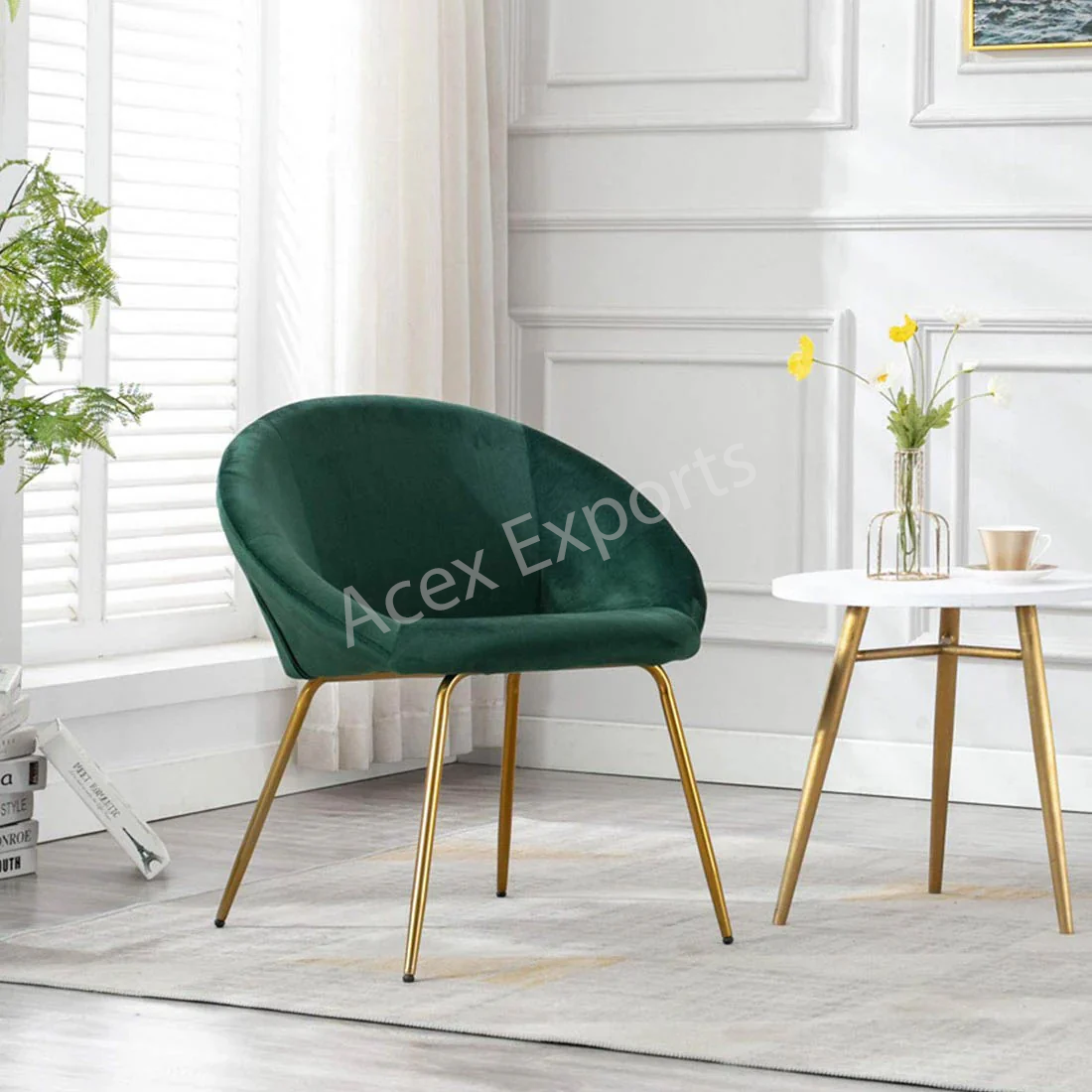 Forest Green Velvet Chair