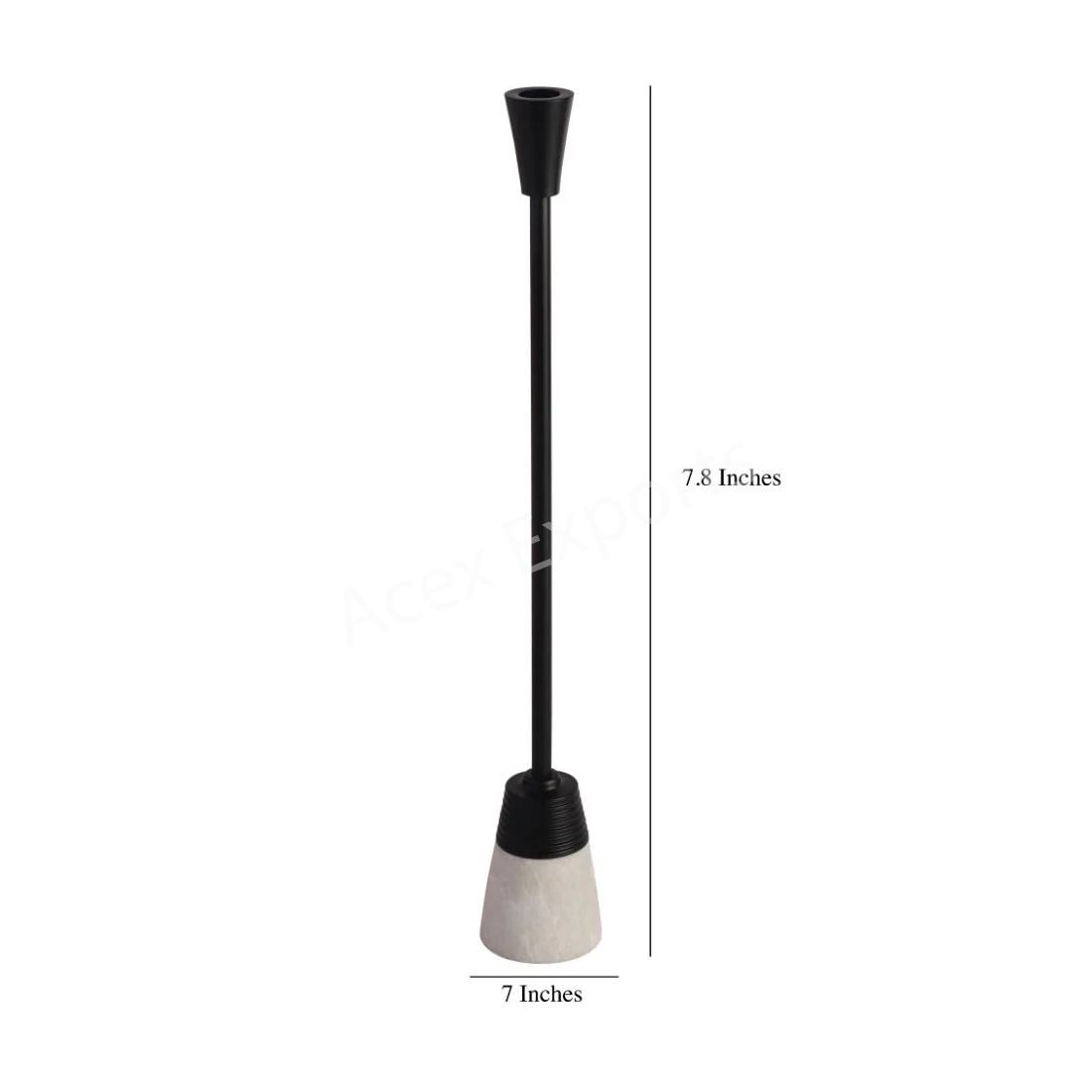 Frey Marble Candle Holder In Black - Image 4