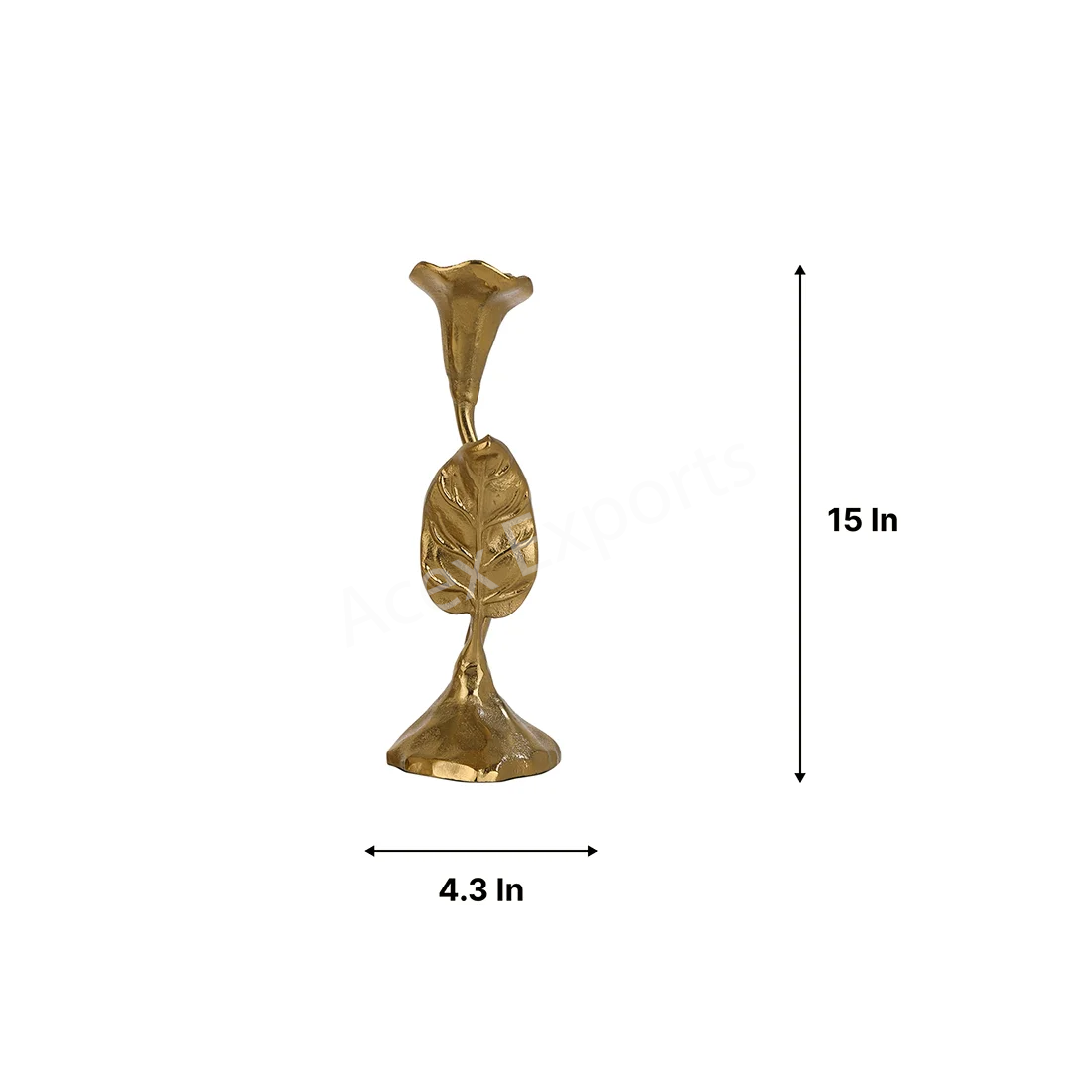 Jules Leaf Candle Holder Small Gold - Image 3