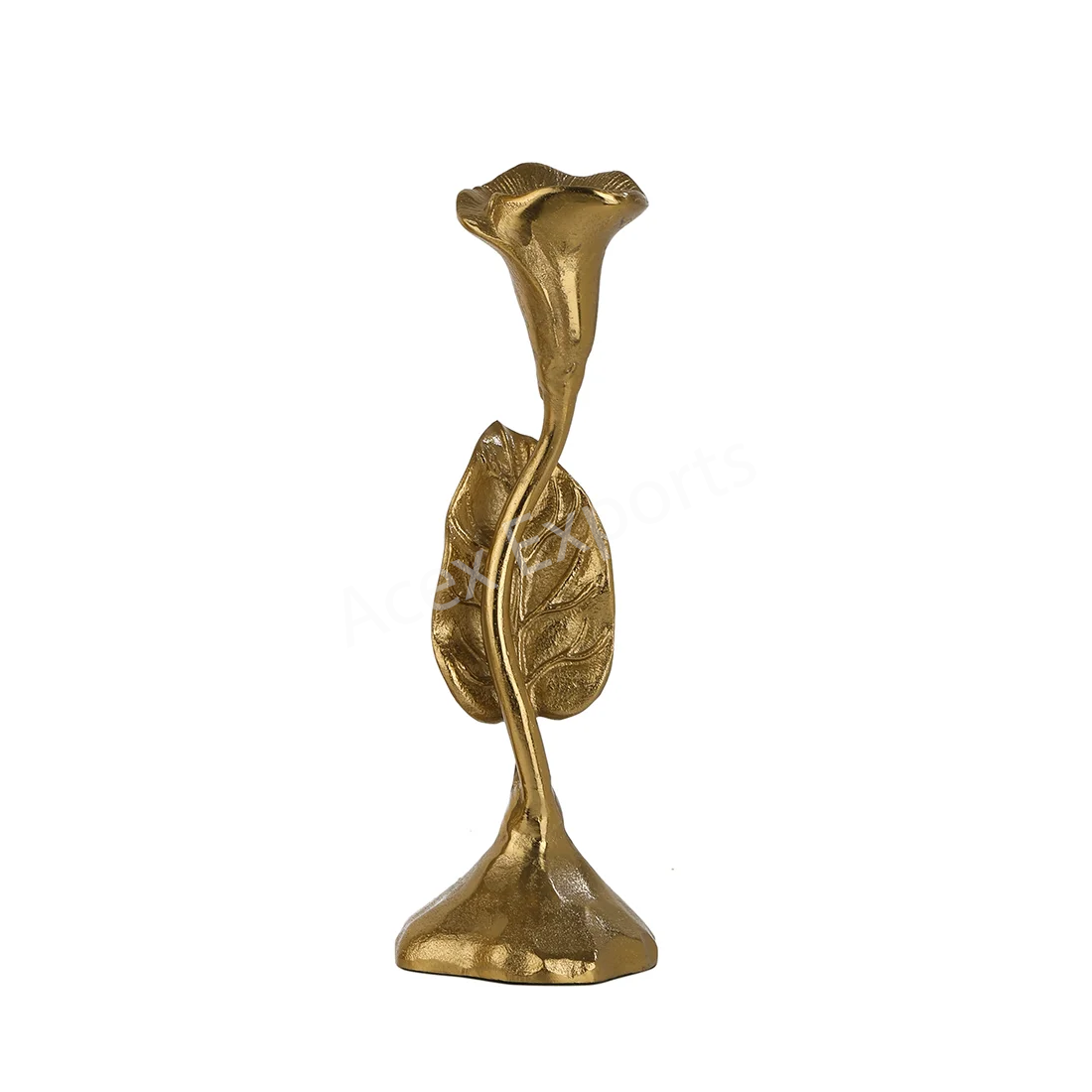 Jules Leaf Candle Holder Small Gold - Image 2