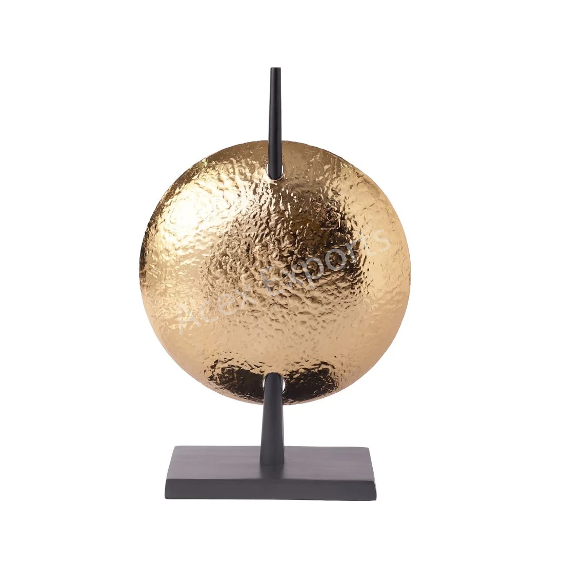 Luminous Disc Candle Holder in gold and Black Finish - Image 2