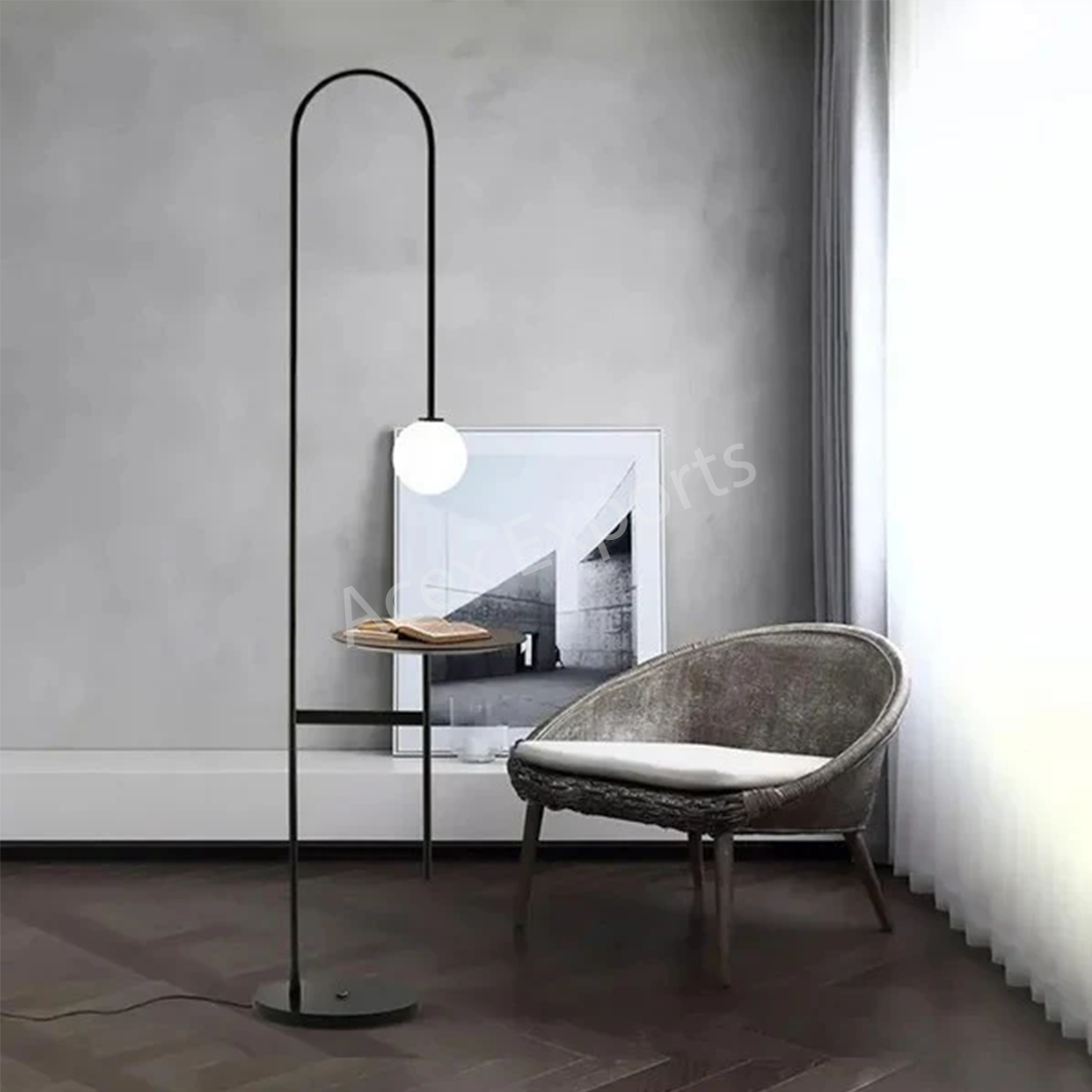 Midnight Swan Floor Lamp