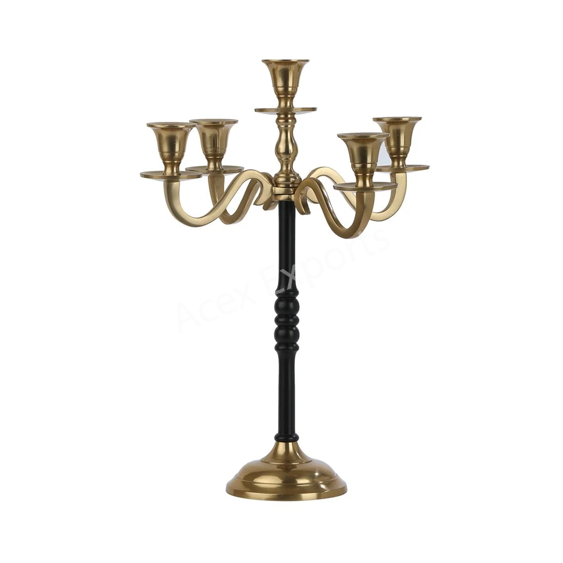 Olsen 5 light Candle Holder Black & Gold - Image 2