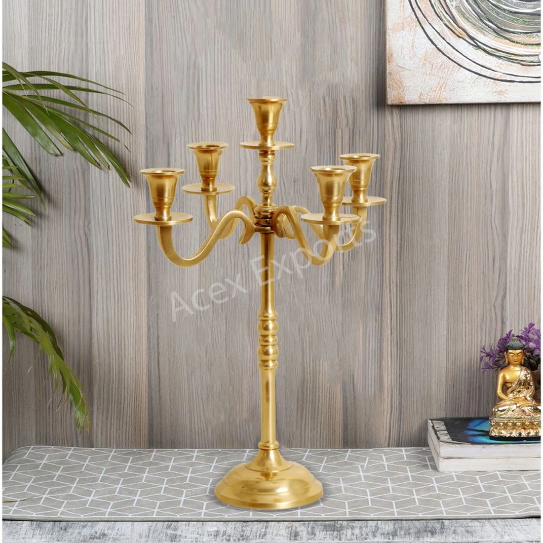 Olsen 5 light Candle Holder Gold