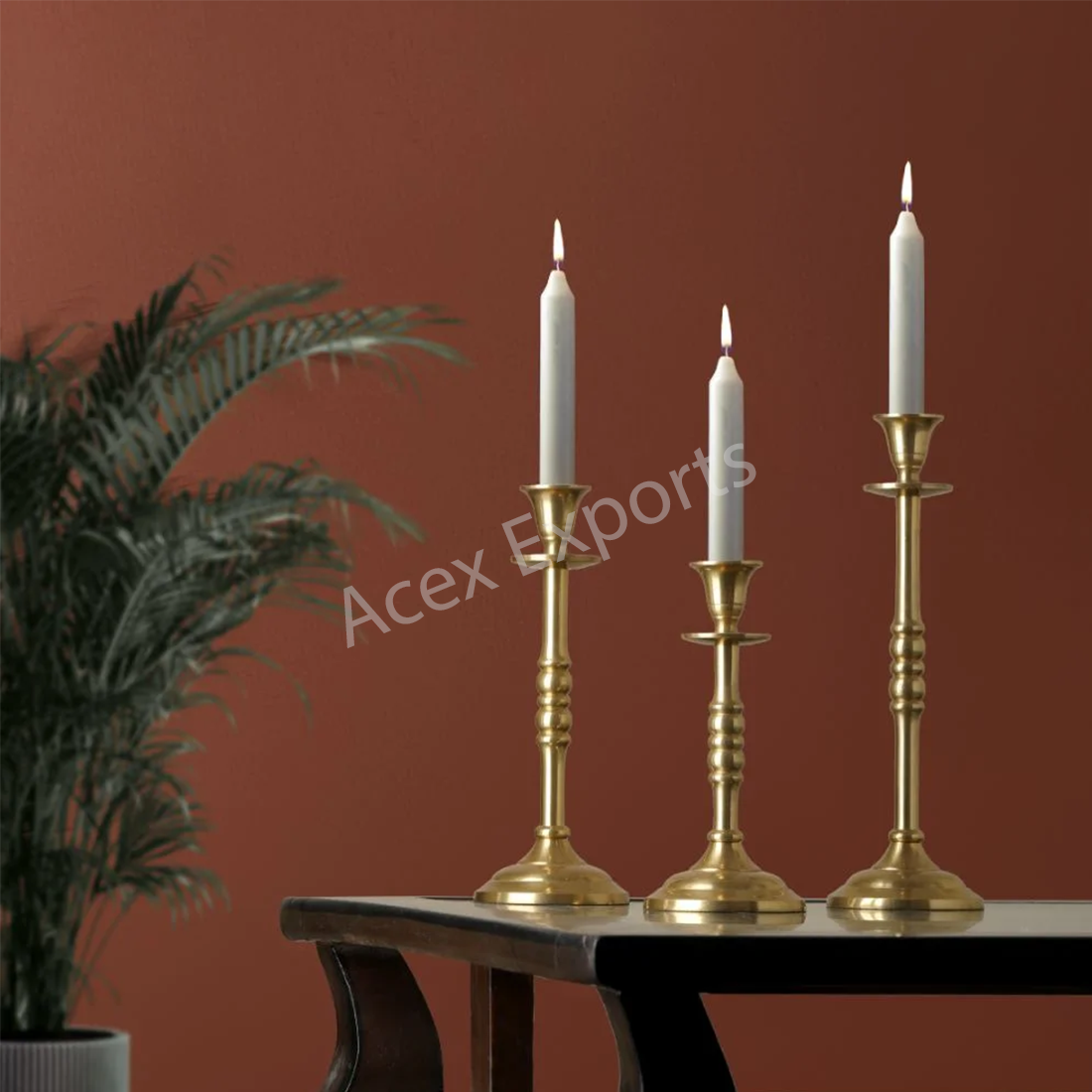 Olsen Set of 3 Candle holders Gold