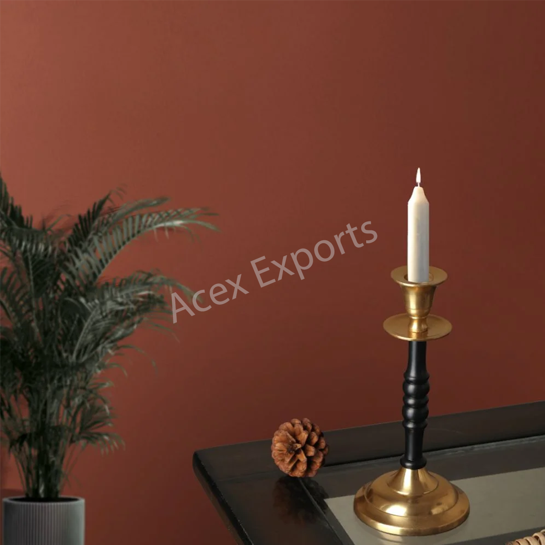 Olsen small Candle Holder Gold & Black