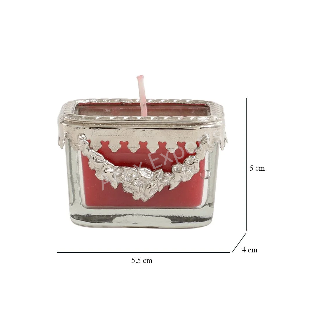 Cherry blossom red scented candle glass jar with Silver ring - Image 3