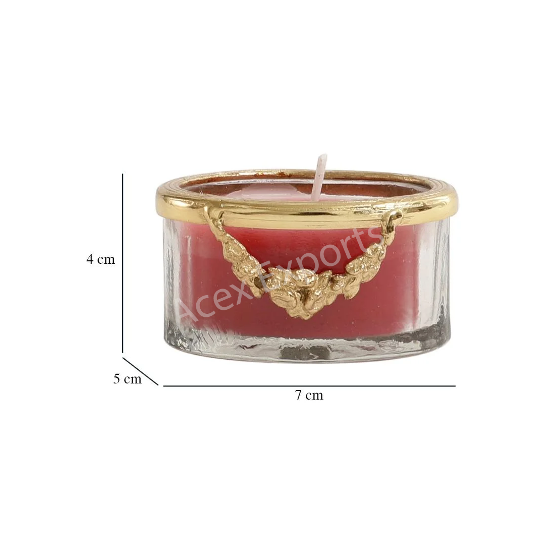 Cherry blossom red scented candle jar with Golden ring - Image 3