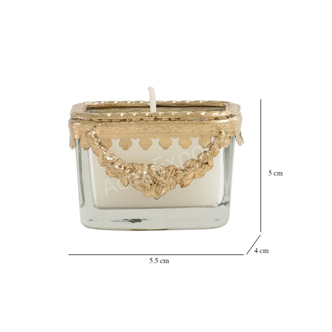 Snowy whisper white scented candle glass jar with Golden Ring - Image 4