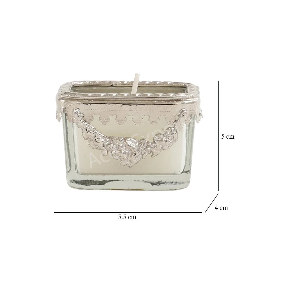 Snowy whisper white scented candle glass jar with silver Ring - Image 3