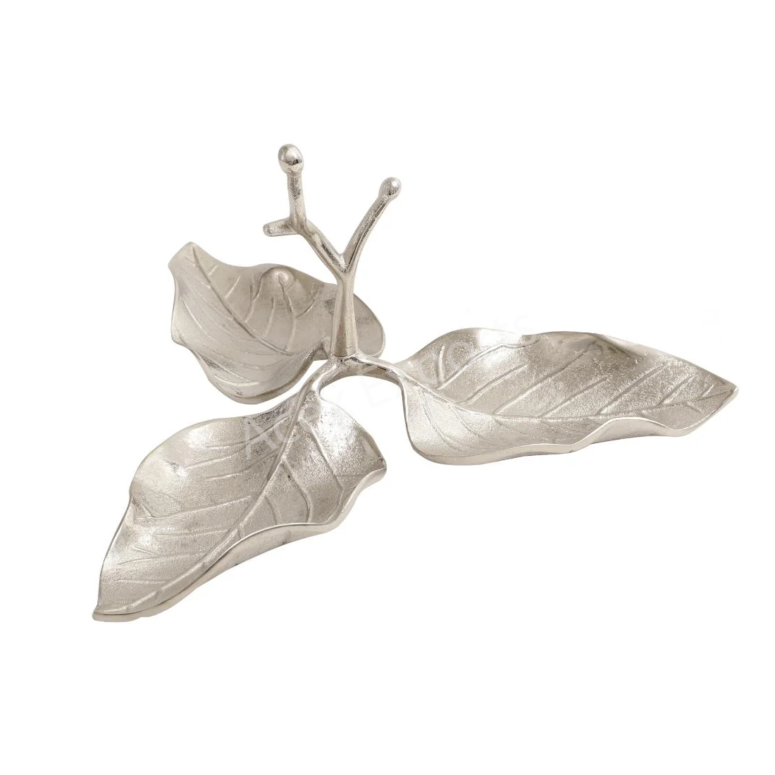 3 Leaf Decorative Silver Platter - Image 2