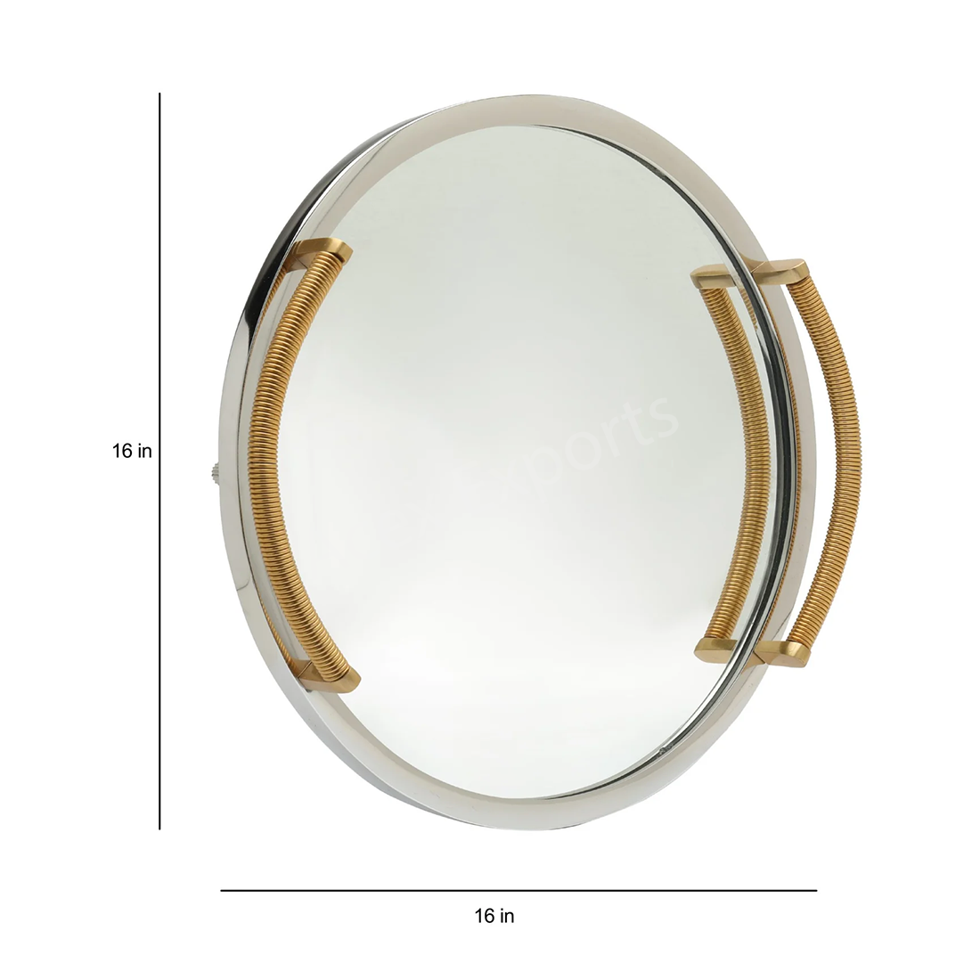 Allie Mirror Tray Gold and Silver Set of 2 - Image 2