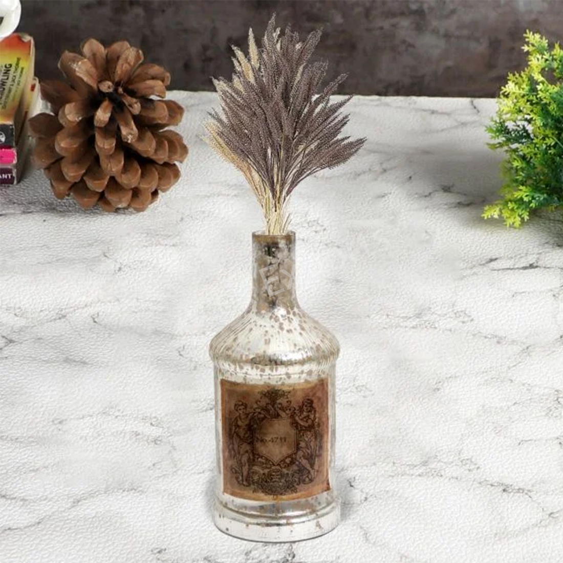 Antique Glass cylindrical Vase Round