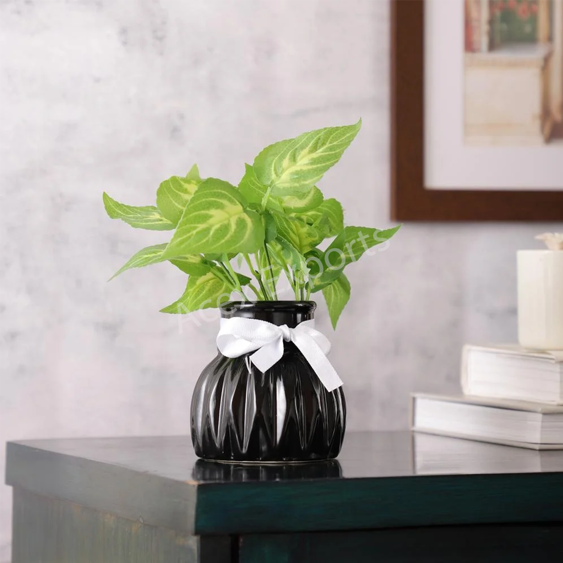 Black Wave Cera Vase Small